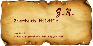 Zierhuth Milán névjegykártya